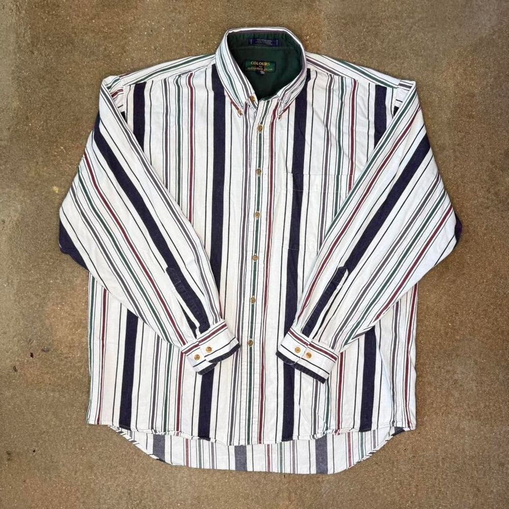 Colours by Alexander Julian striped button up vintage 90s colorful stripes